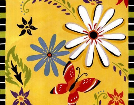 Daisies And Butterflies-Yellow on Sale