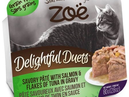 Zoe Delightful Duets Pate Salmon & Tuna in Gravy Grain-Free Wet Cat Food 80g Sale