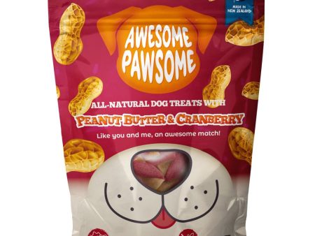 4 FOR $14: Awesome Pawsome Peanut Butter & Cranberry Grain-Free Dog Treats 3oz Online Hot Sale