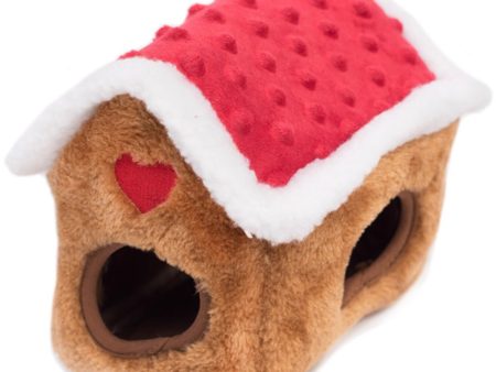 ZippyPaws Holiday Zippy Burrow Gingerbread House Dog Toy Supply