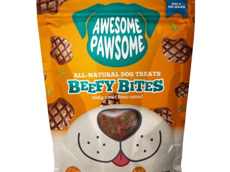 4 FOR $14: Awesome Pawsome Beefy Bites Grain-Free Dog Treats 3oz Sale