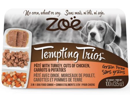 Zoe Tempting Trios Turkey, Chicken, Carrots & Potatoes Grain-Free Wet Dog Food 100g For Discount