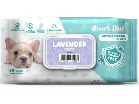 4 FOR $15: Absorb Plus Antibacterial Lavender Scented Pet Wipes 80pcs Discount